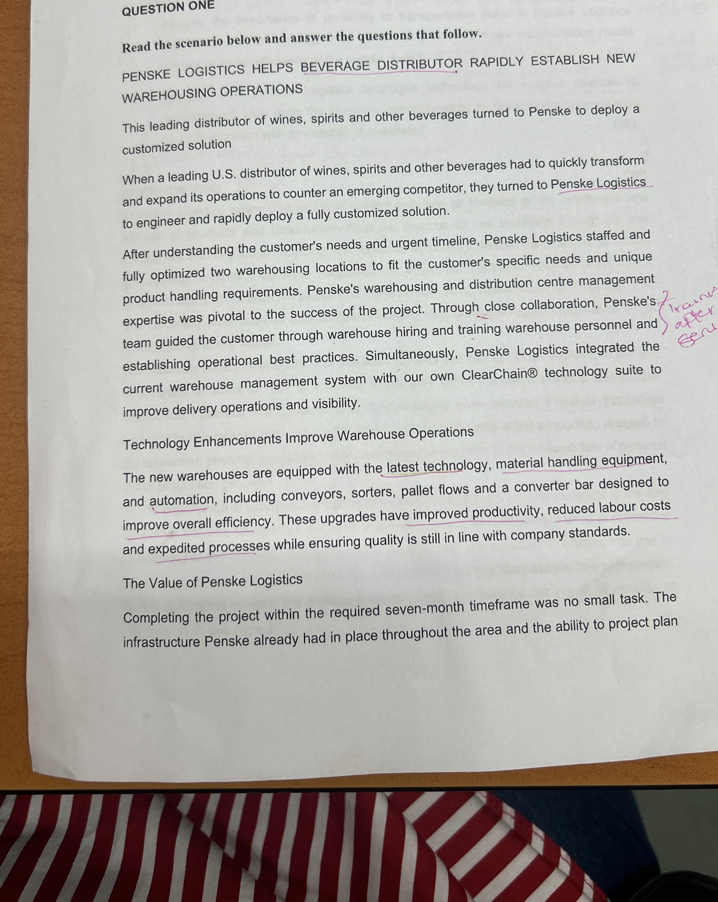  QUESTION ONE Read the scenario below and answer the questions that