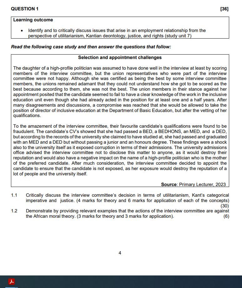  Learning outcome - Identify and to critically discuss issues that arise