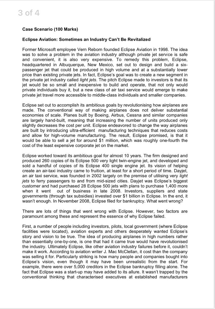  Hi Sir , Please attach reference Thank Case Scenario (100 Marks)