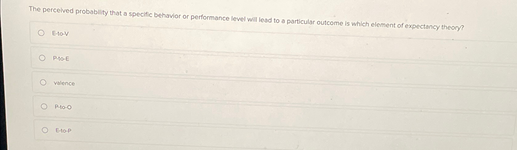  The perceived probability that a specific behavior or performance level will