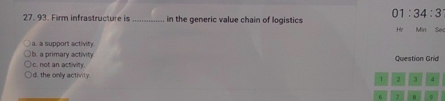  Firm infrastructure is q, in the generic value chain of logistics