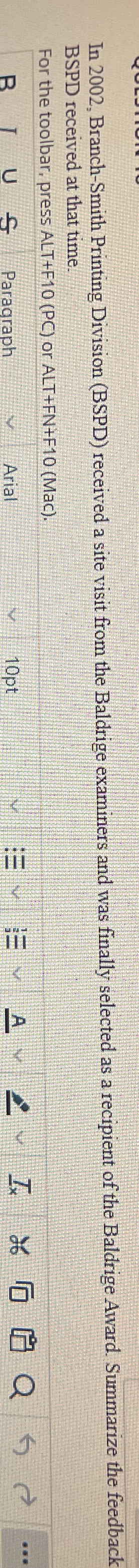  In 2002, Branch-Smith Printing Division (BSPD) received a site visit from