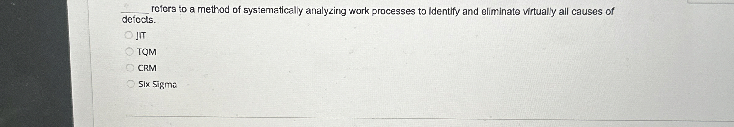  q, defects. refers to a method of systematically analyzing work processes
