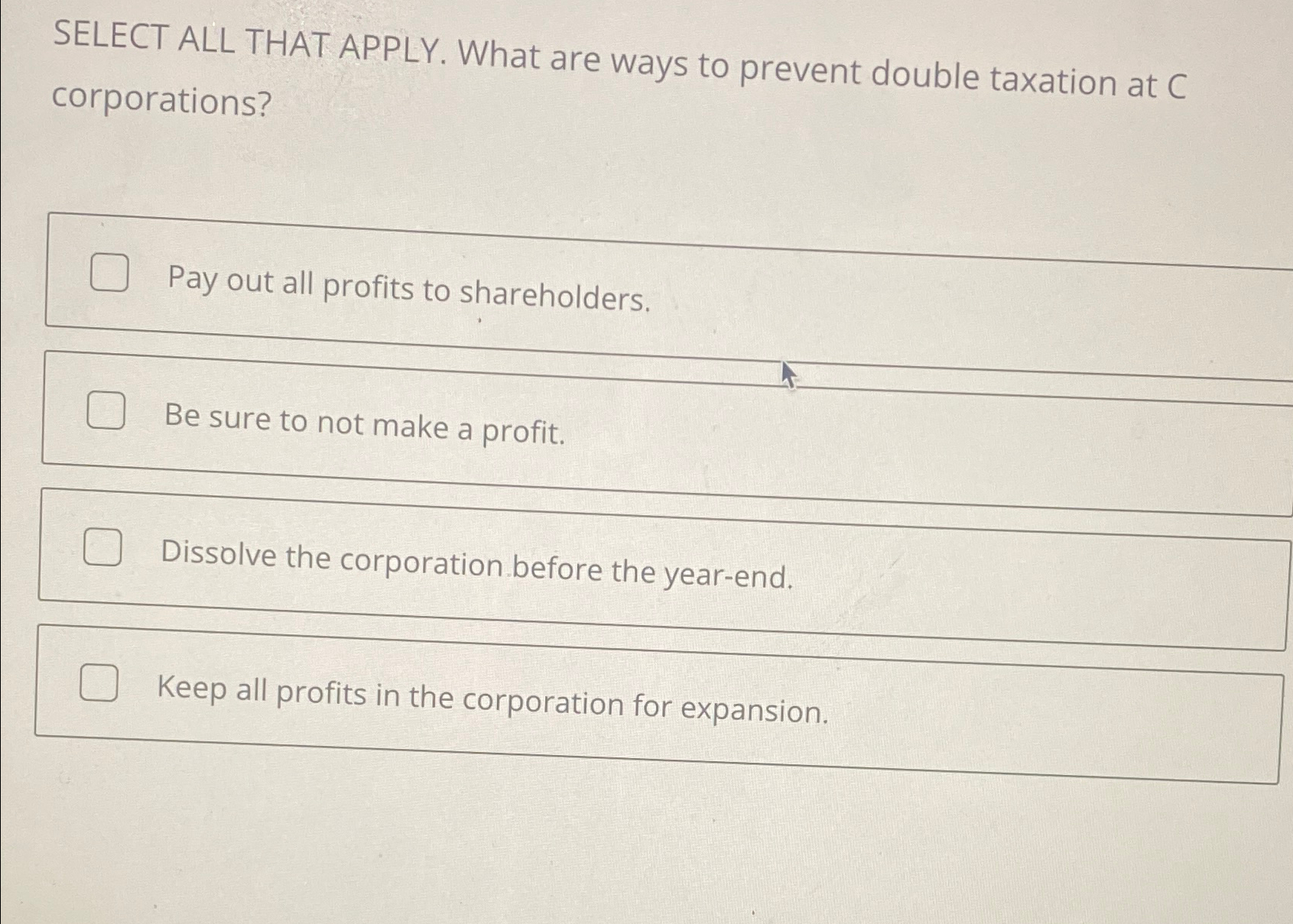  SELECT ALL THAT APPLY. What are ways to prevent double taxation