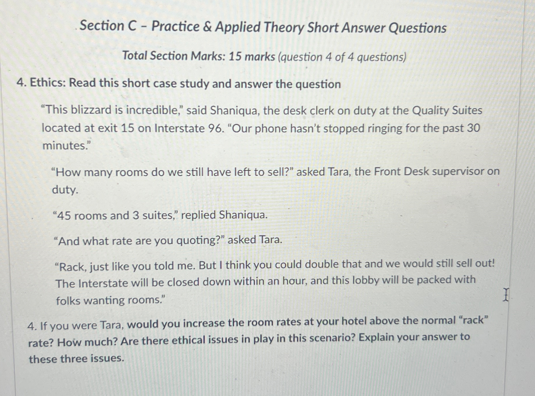  Section C - Practice & Applied Theory Short Answer Questions Total