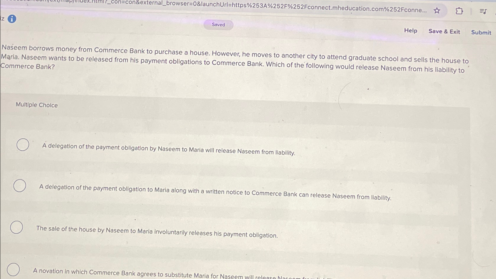  =(i) Help Save & Exit Submit Naseem borrows money from Commerce