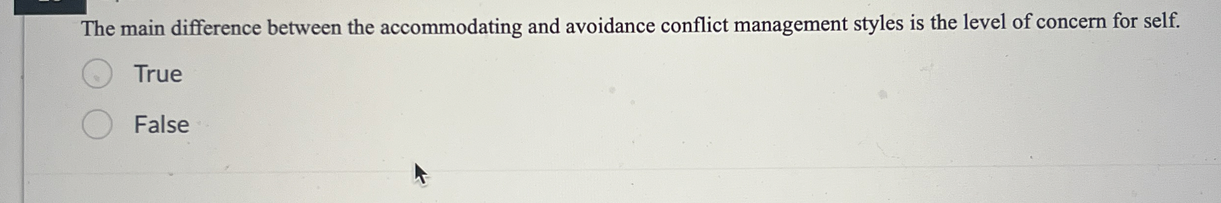  The main difference between the accommodating and avoidance conflict management styles