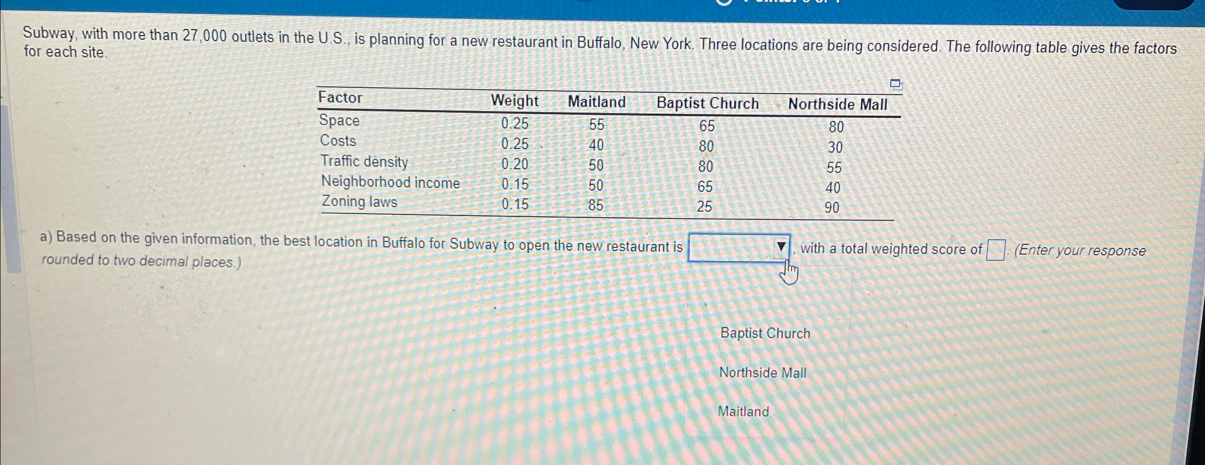  Subway, with more than 27,000 outlets in the U.S., is planning