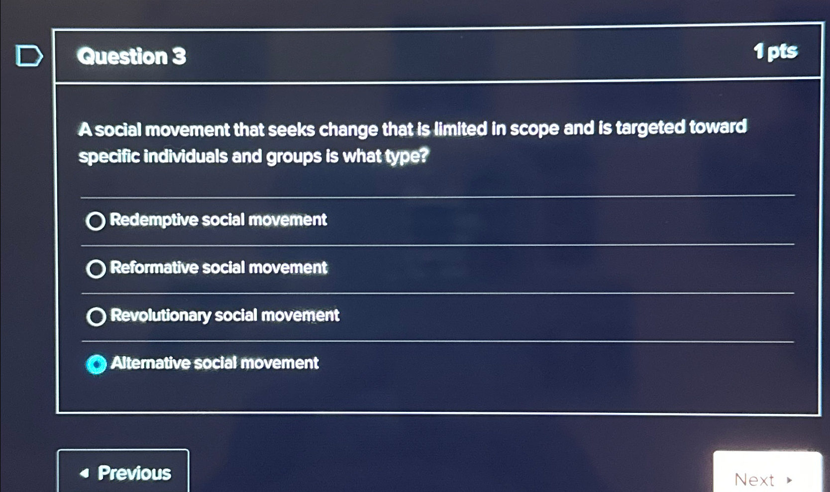  Question 3 Ipts A social movement that seeks change that is