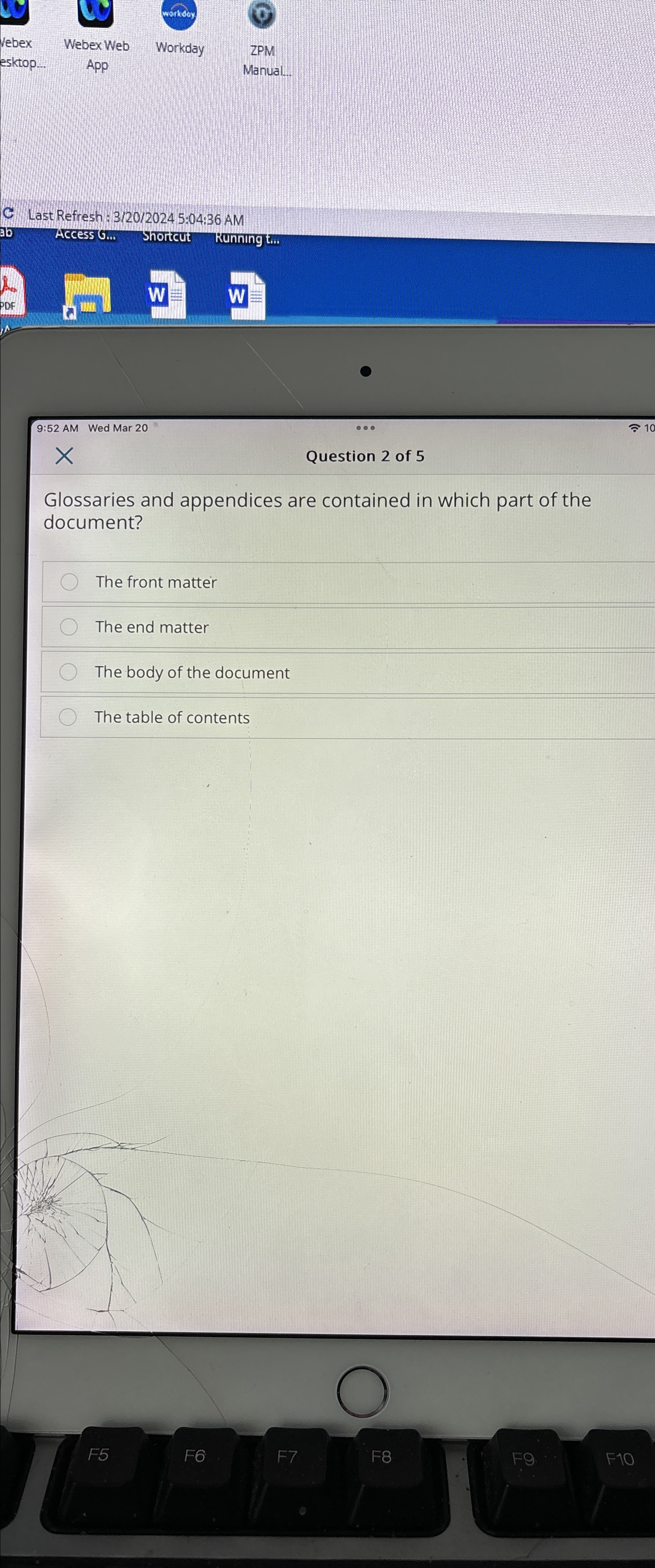  Last Refresh : 3/20/20245:04:36 AM 9:52 AM Wed Mar 20 ZPM