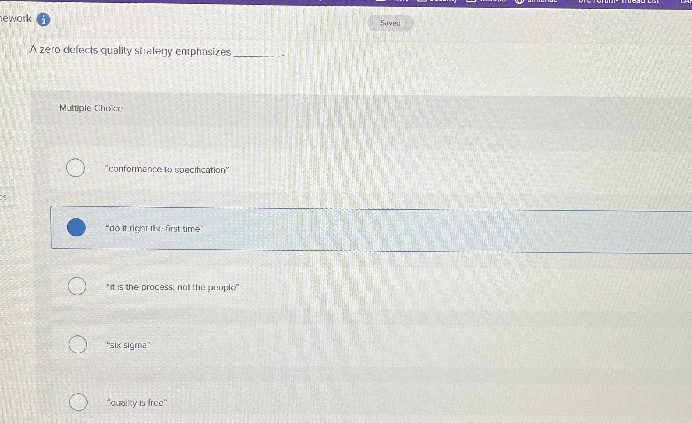  ework i Saved A zero defects quality strategy emphasizes q, Multiple