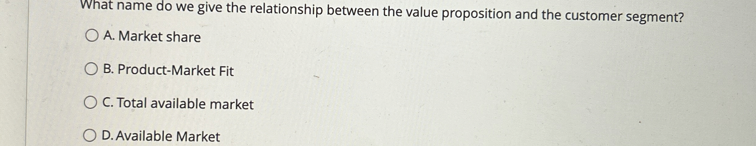  What name do we give the relationship between the value proposition