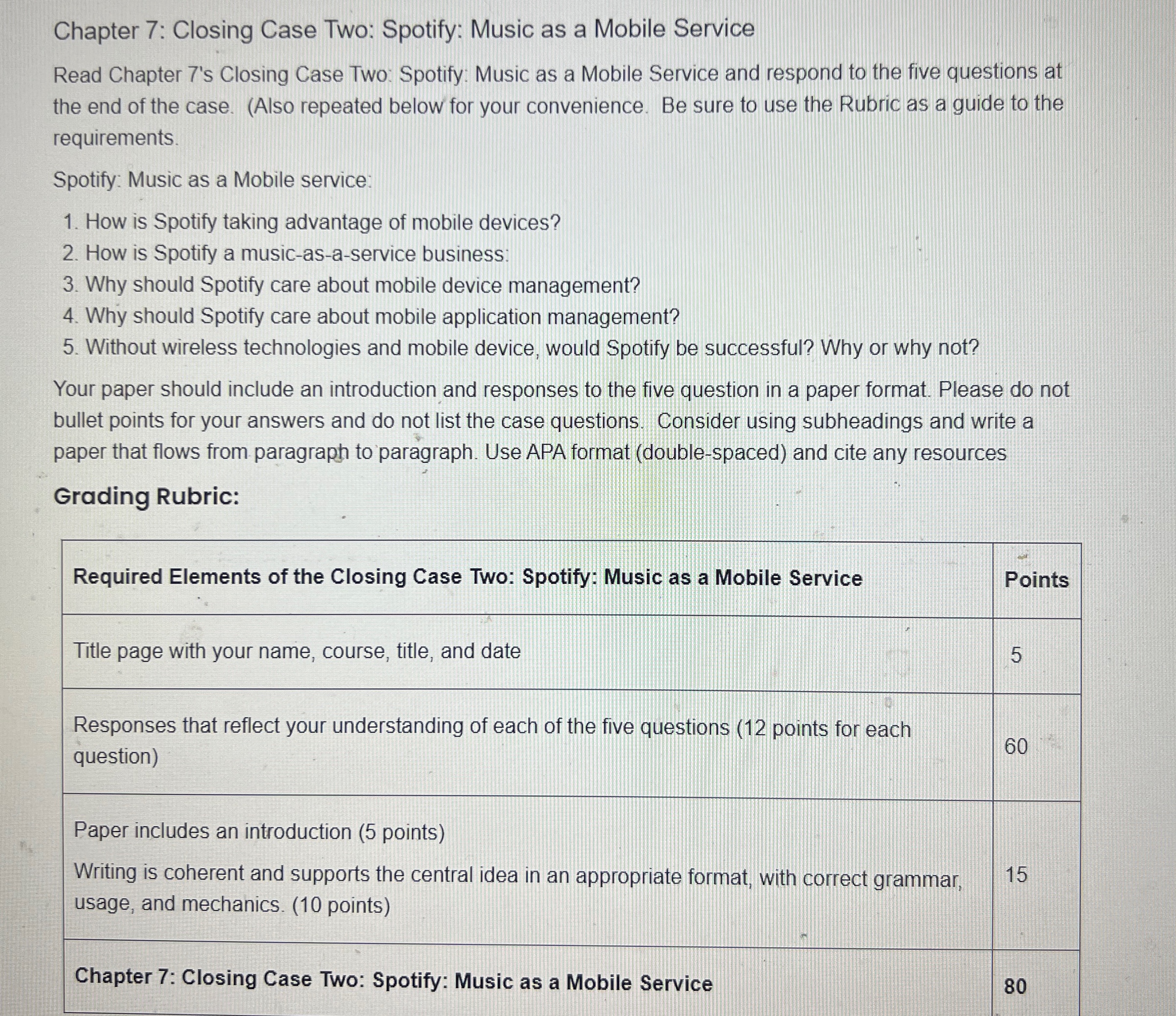  Chapter 7: Closing Case Two: Spotify: Music as a Mobile Service