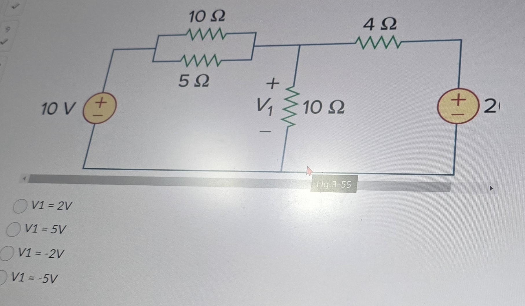  V1=2V V1=5V V1=-2V V1=-5V 