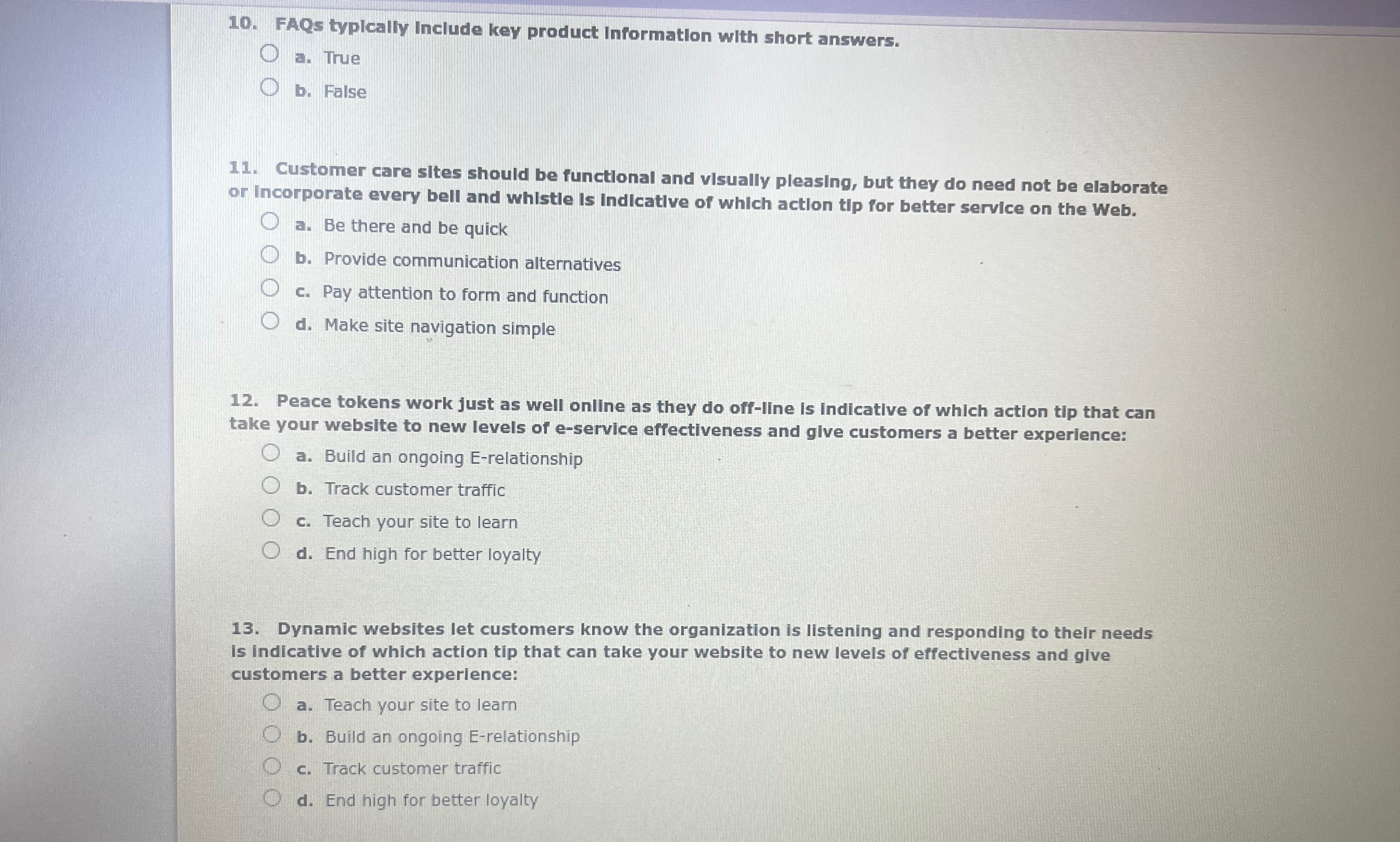  FAQs typlcally Include key product Information with short answers. a. True
