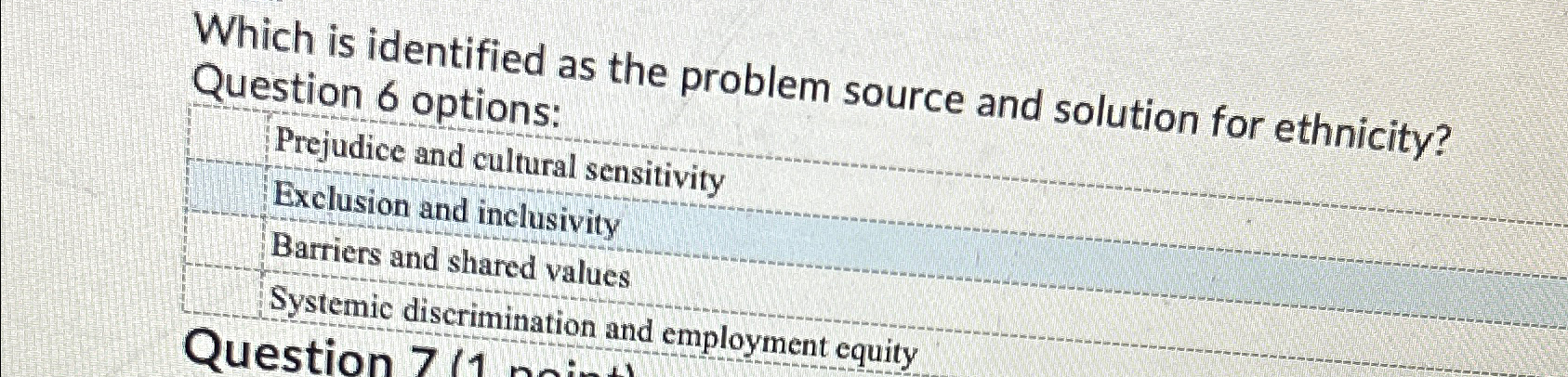  Which is identified as the problem source and solution for ethnicity?
