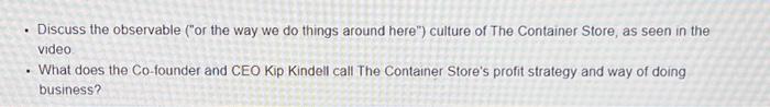  - Discuss the observable ("or the way we do things around
