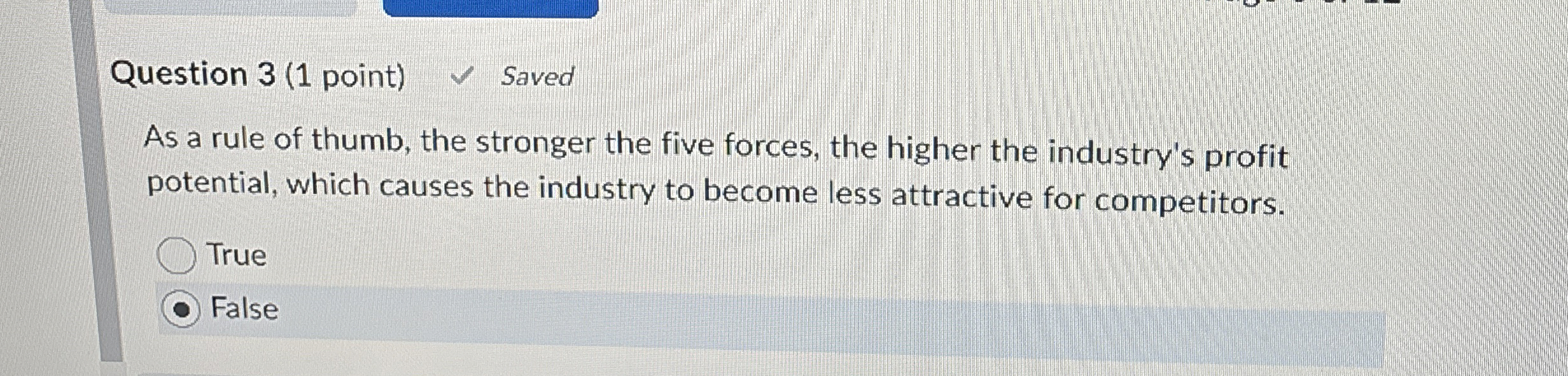  Question 3(1 point) Saved As a rule of thumb, the stronger