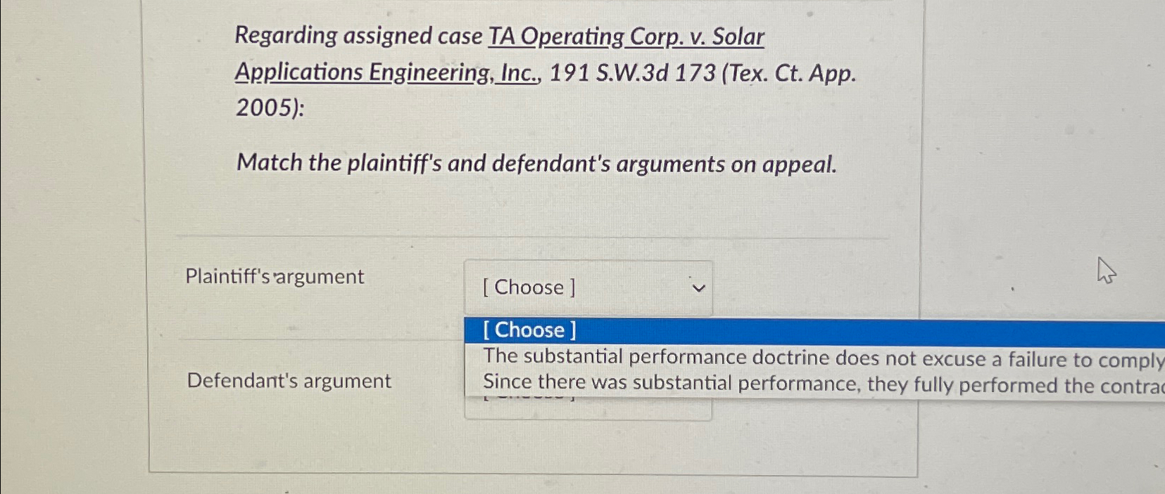  Regarding assigned case TA Operating Corp. v. Solar Applications Engineering, Inc.,