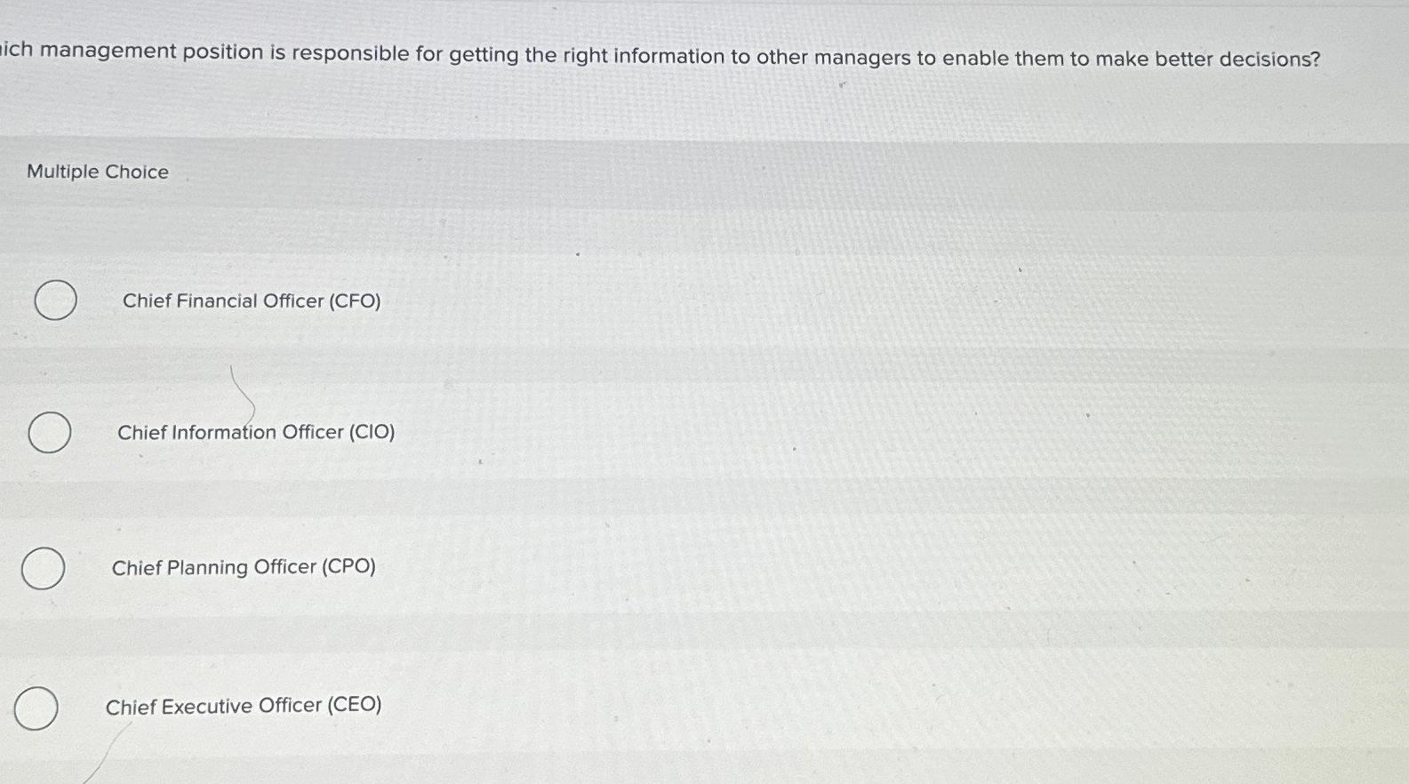  ich management position is responsible for getting the right information to