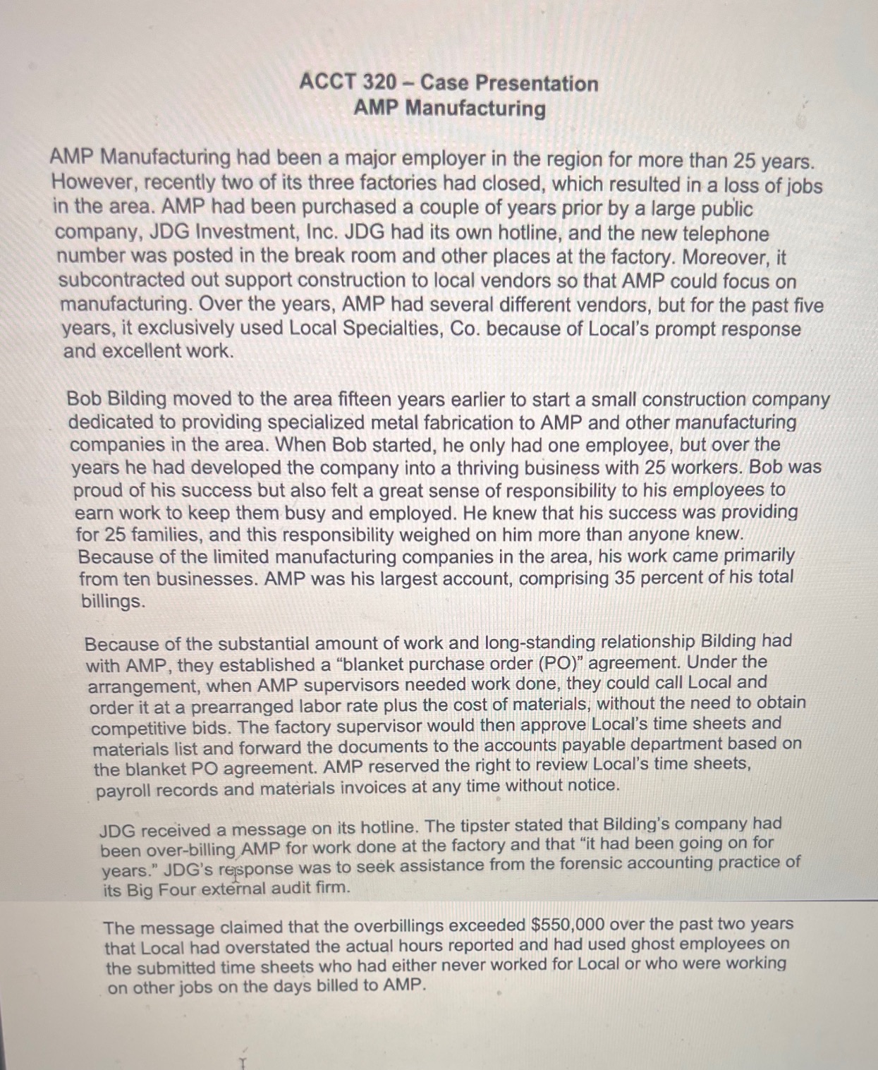 I have an assignment called an Detection Investigative Project Design where I