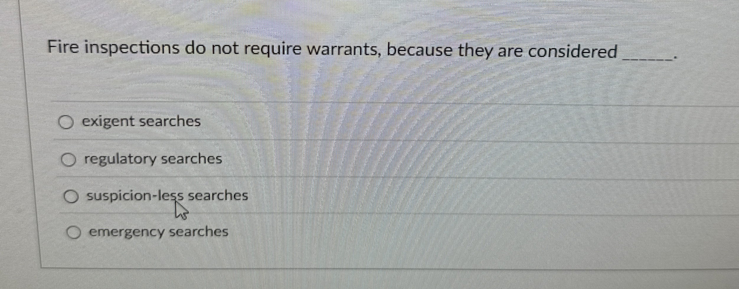  Fire inspections do not require warrants, because they are considered q,.