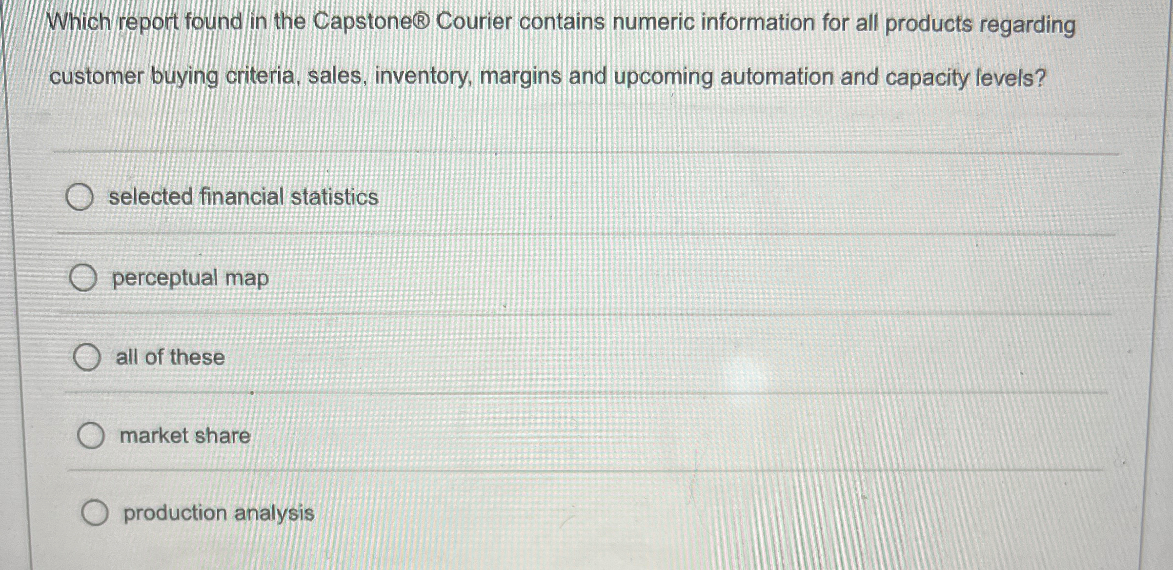  Which report found in the Capstone Courier contains numeric information for