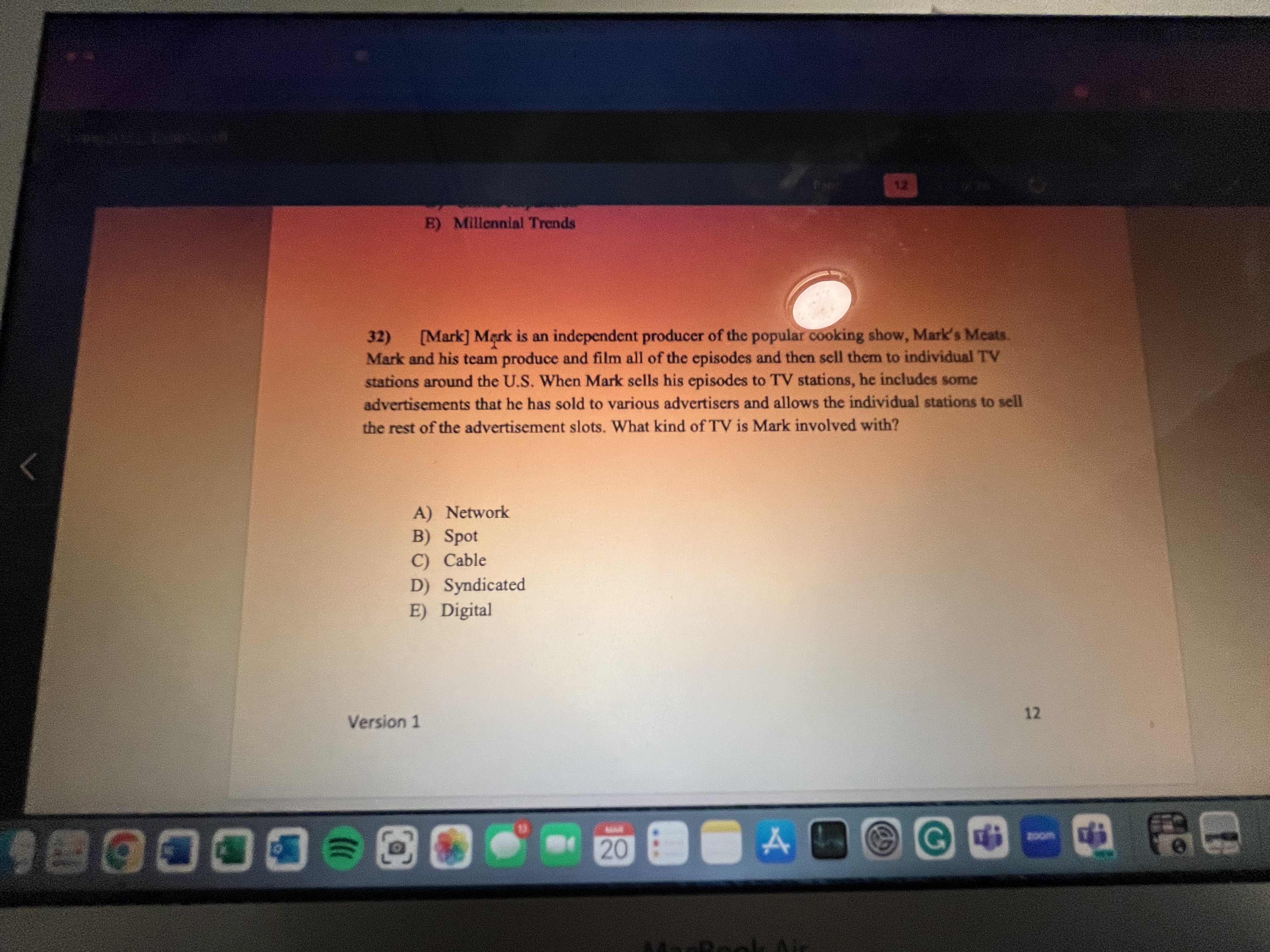  16 B) Millennial Trends [Mark] Merk is an independent producer of