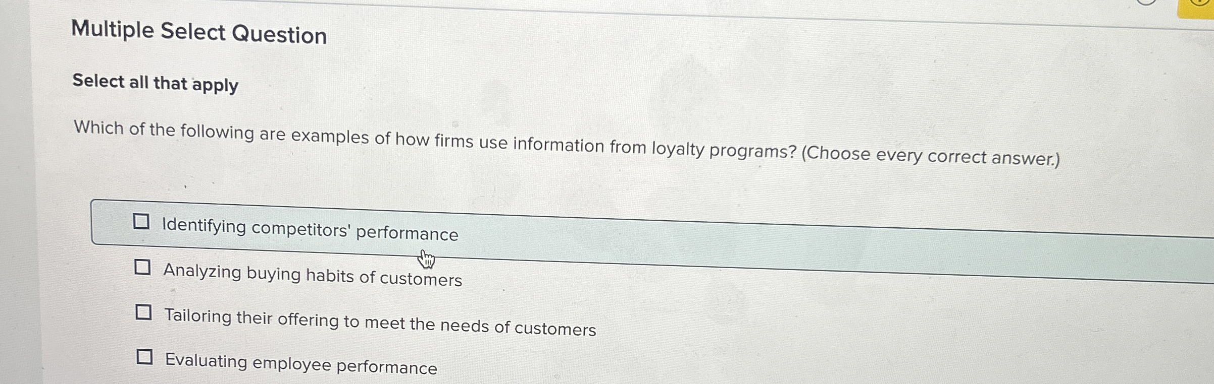  Multiple Select Question Select all that apply Which of the following