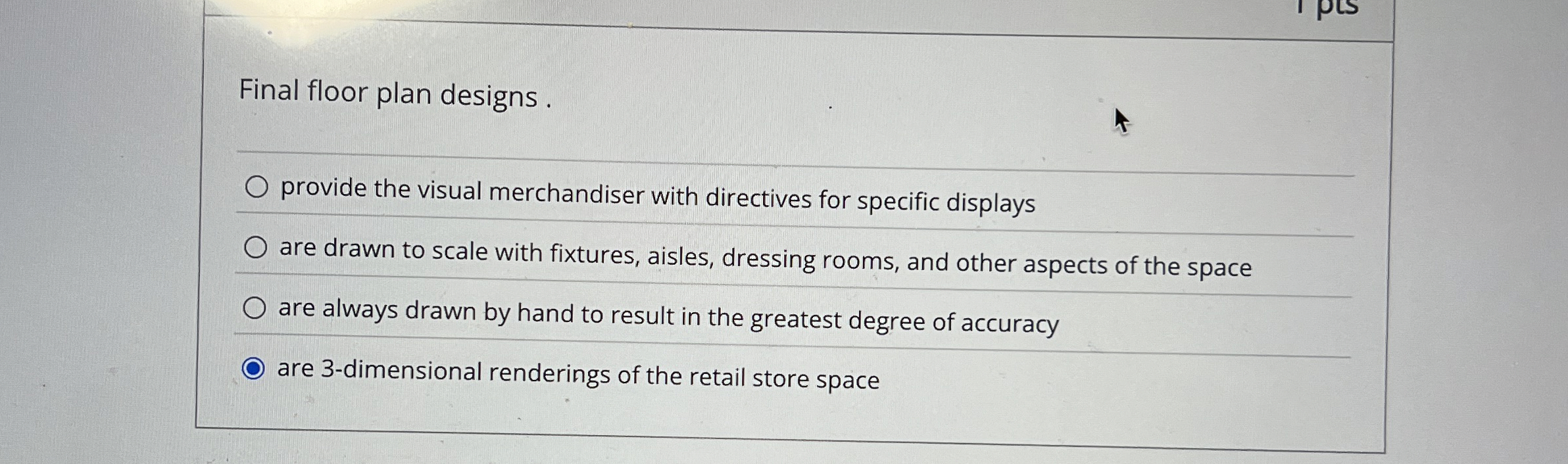  Final floor plan designs . provide the visual merchandiser with directives