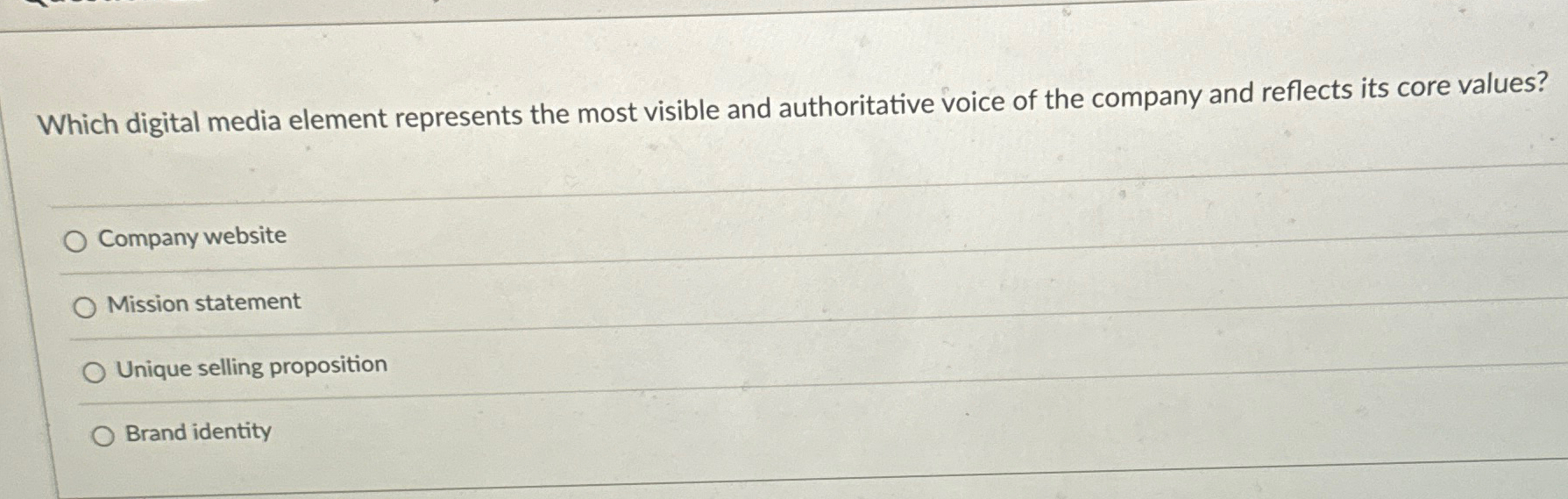 Which digital media element represents the most visible and authoritative voice