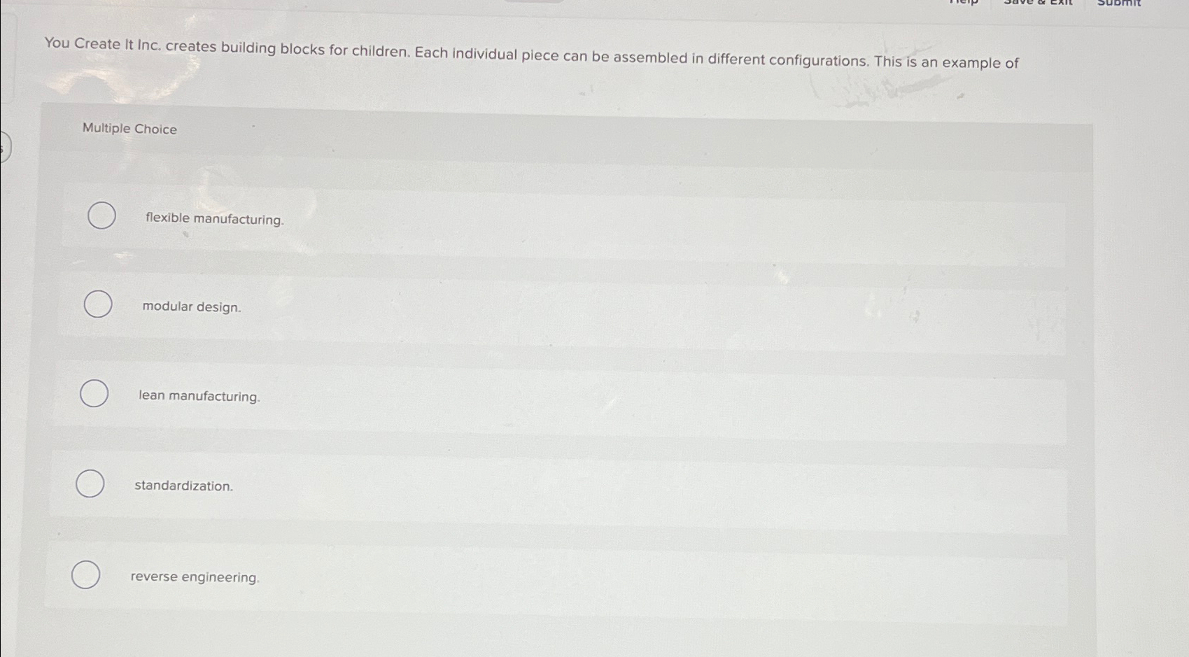  You Create It Inc. creates building blocks for children. Each individual
