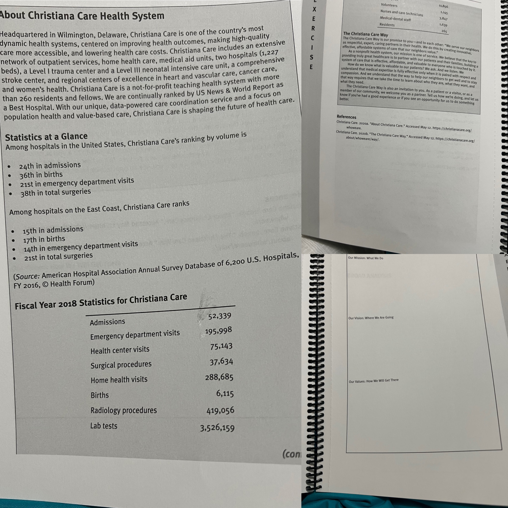  What would the mission, value, and vision statement be for this