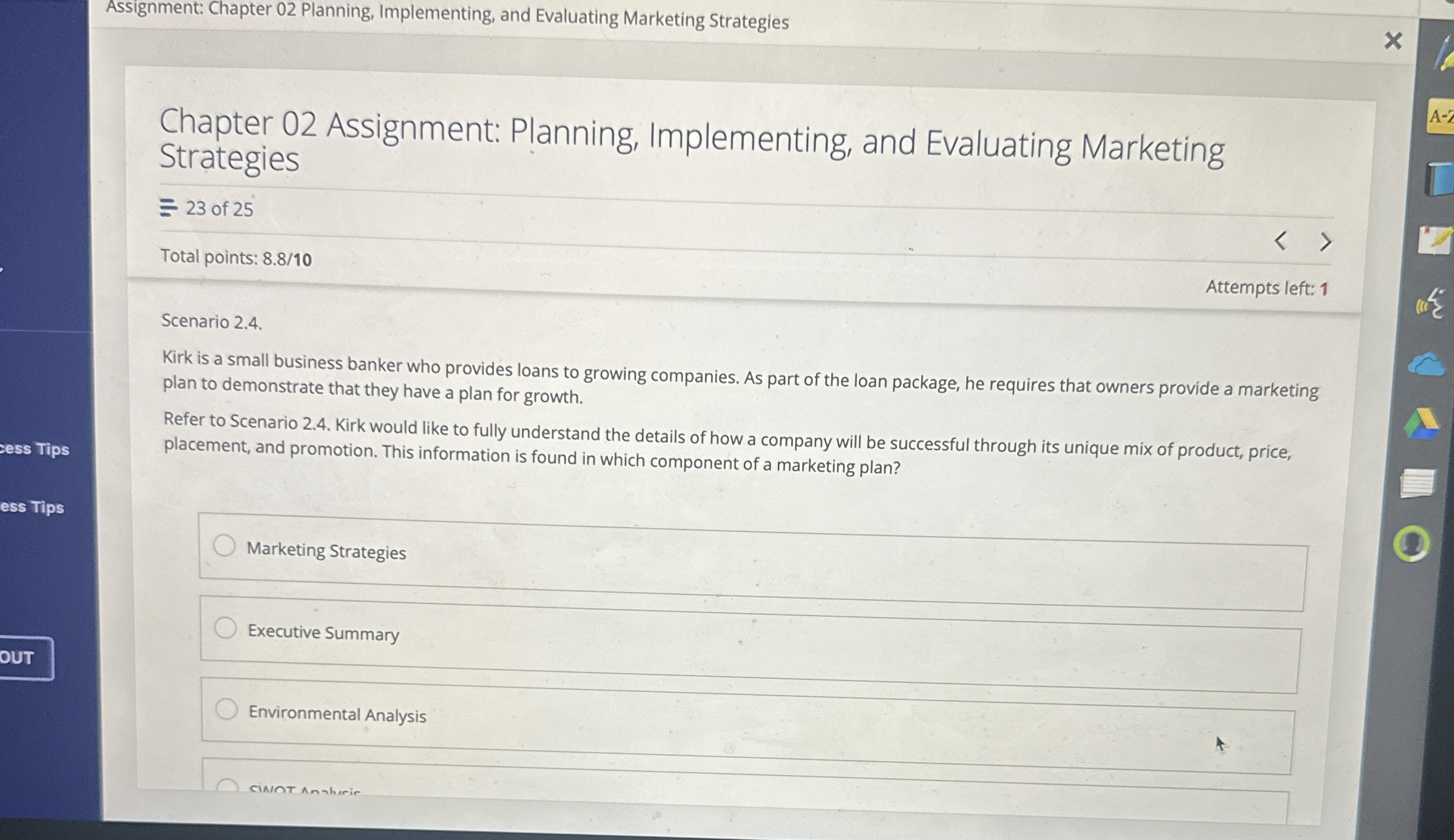  Assignment: Chapter 02 Planning, Implementing, and Evaluating Marketing Strategies Chapter 02