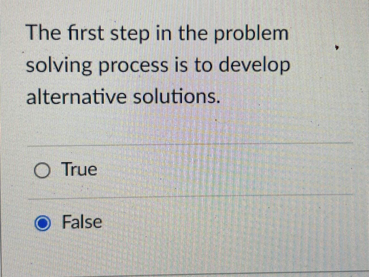  The first step in the problem solving process is to develop