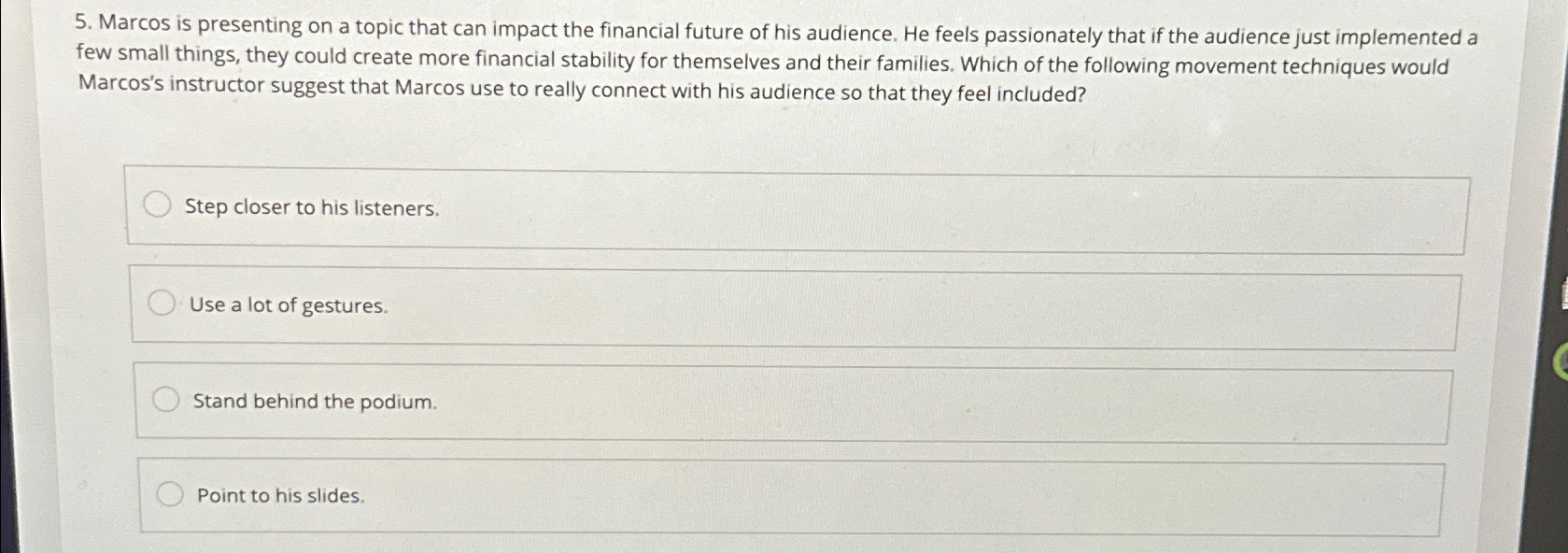  Marcos is presenting on a topic that can impact the financial