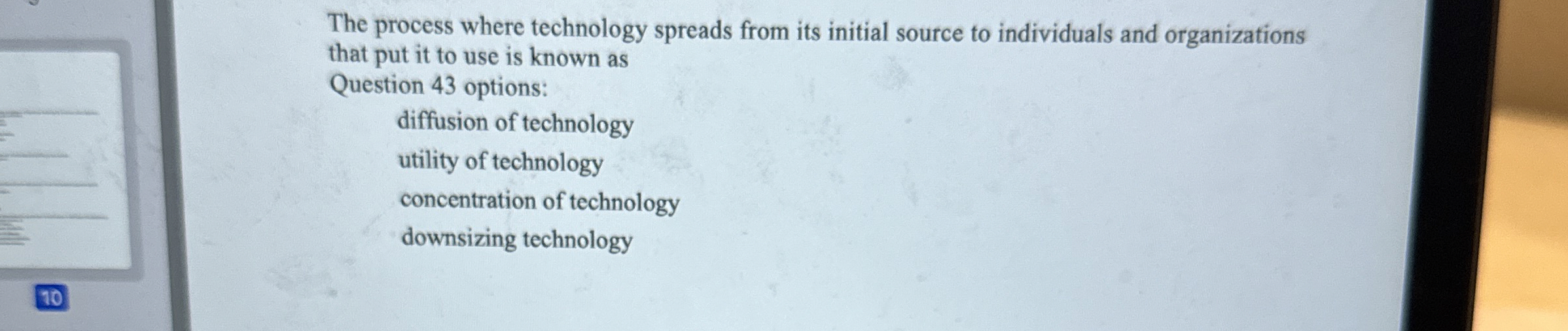  The process where technology spreads from its initial source to individuals