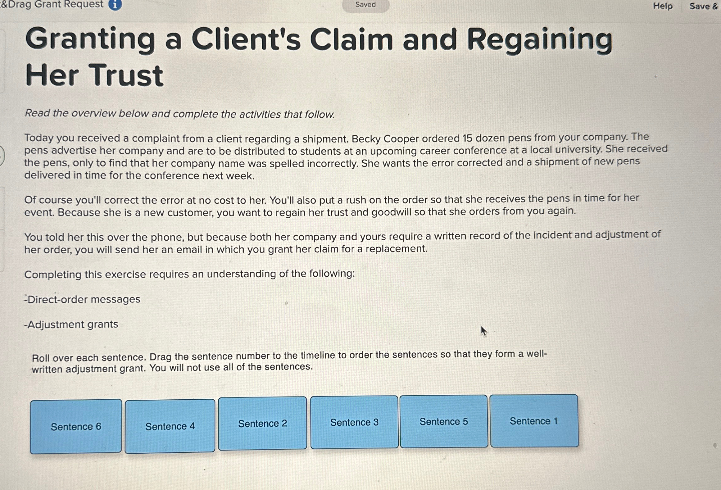  &Drag Grant Request i Saved Help Save & Granting a Client's