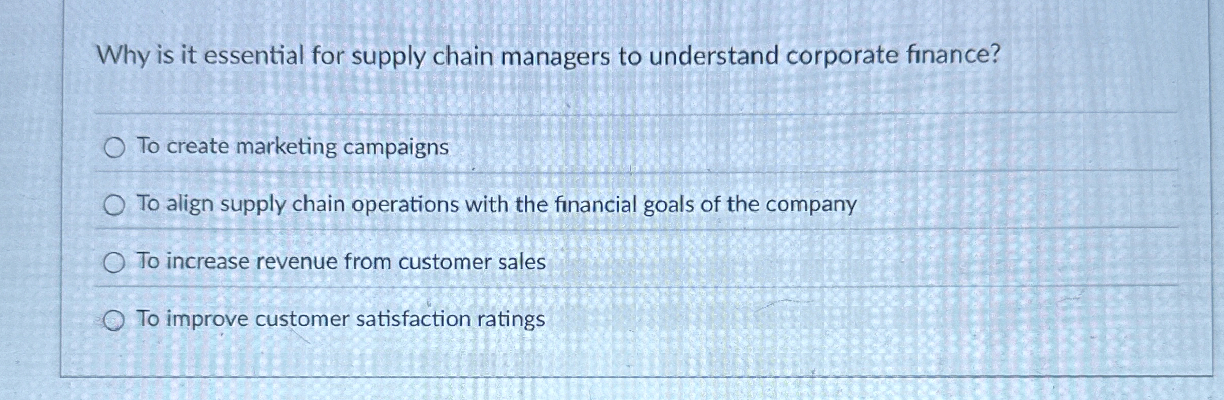  Why is it essential for supply chain managers to understand corporate