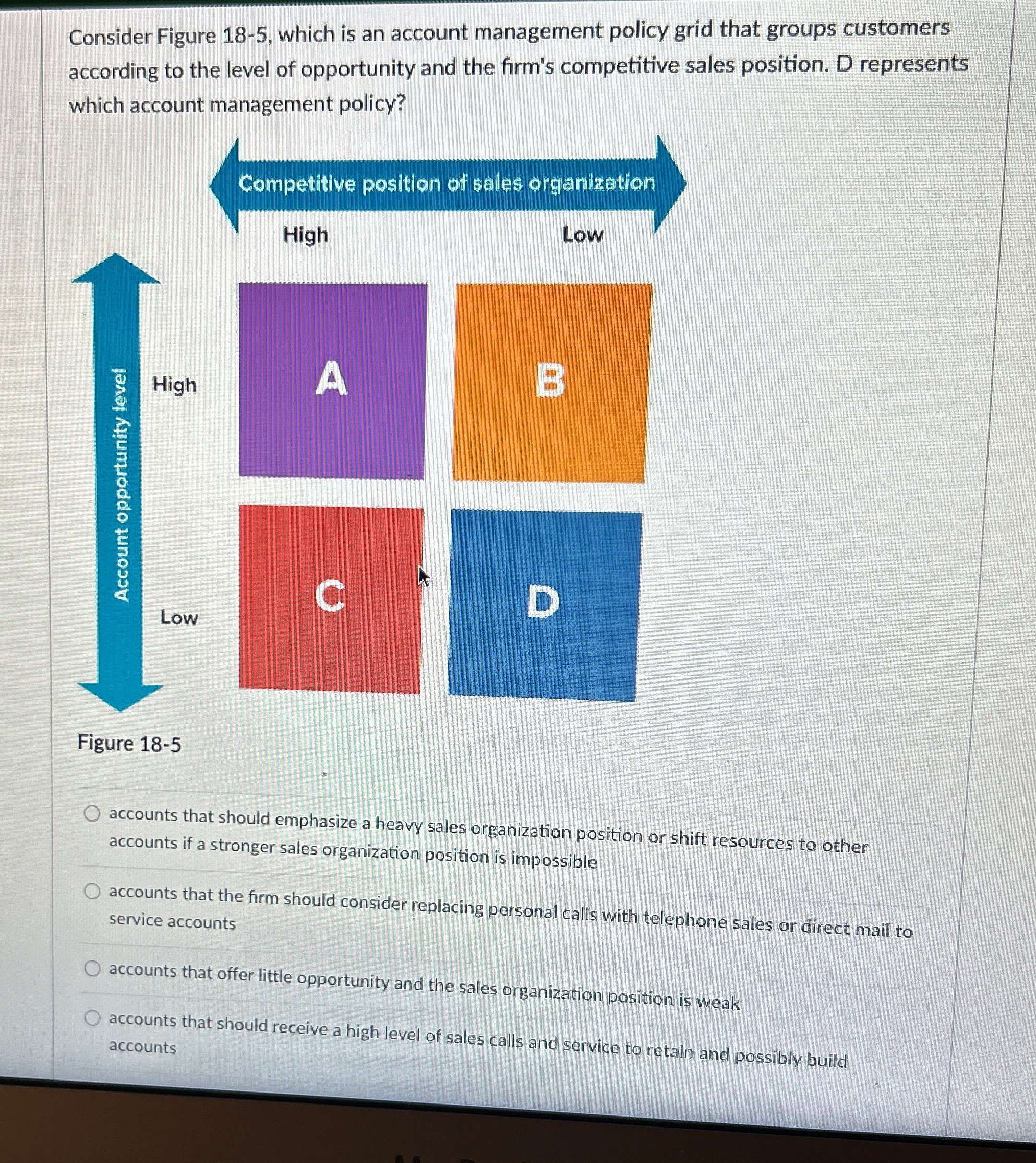  Consider Figure 18-5, which is an account management policy grid that