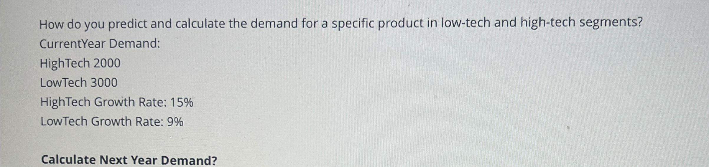  How do you predict and calculate the demand for a specific