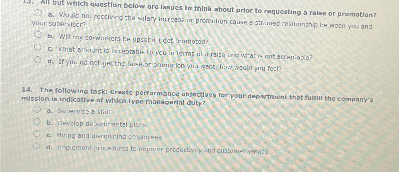  All but which question below are Issues to think about prior