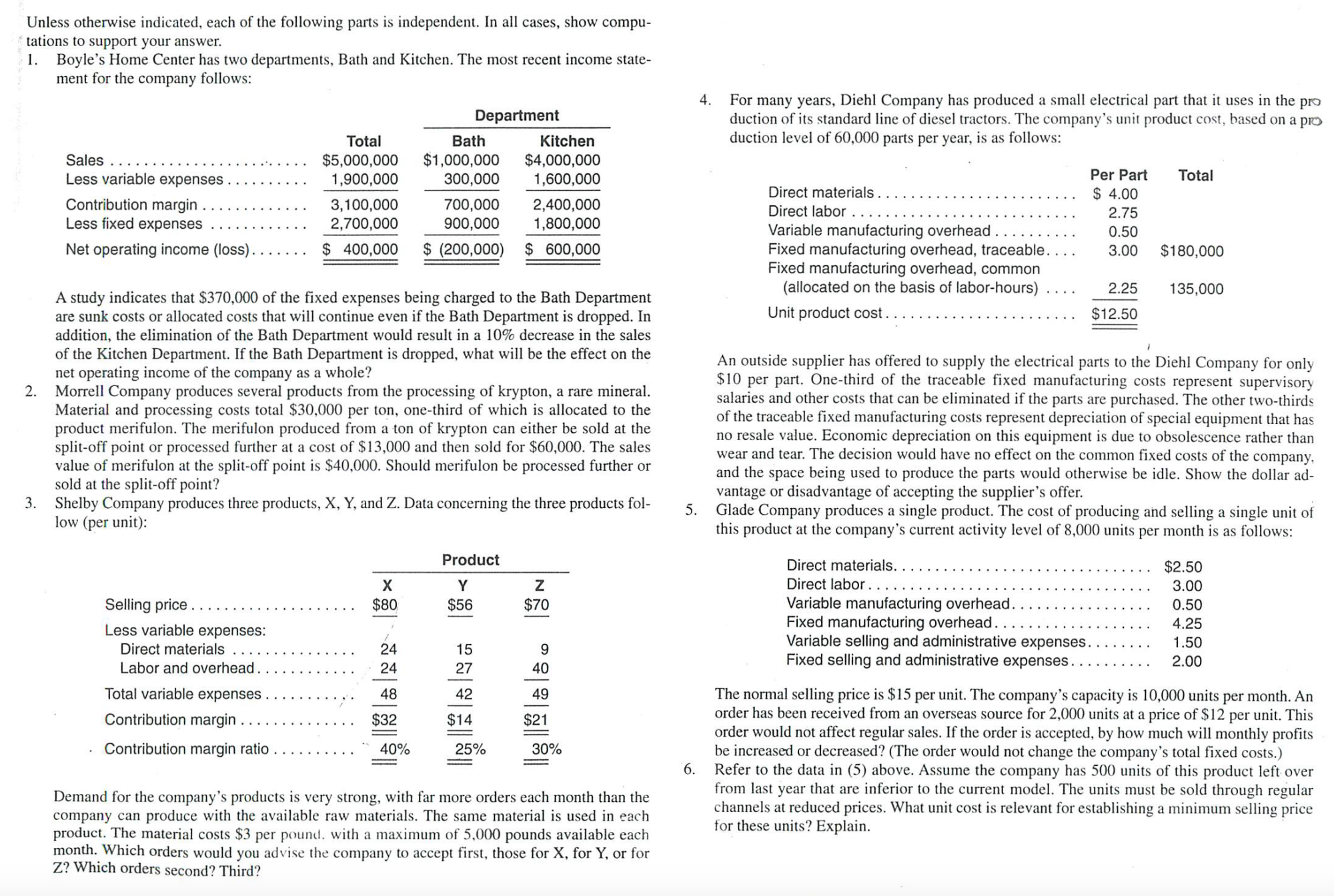  answer questions 1-5 