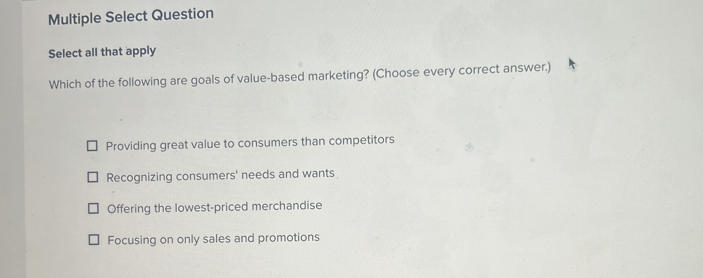  Multiple Select Question Select all that apply Which of the following