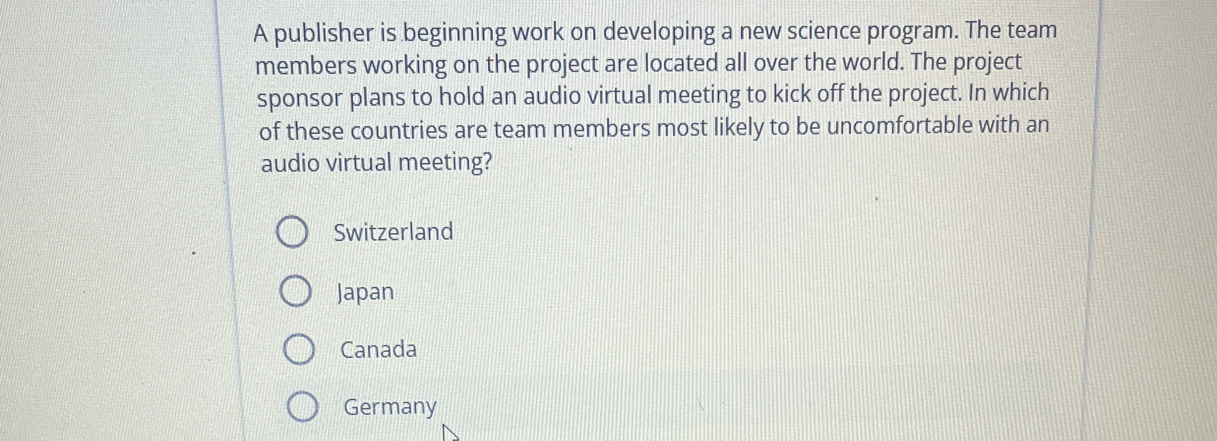  A publisher is beginning work on developing a new science program.