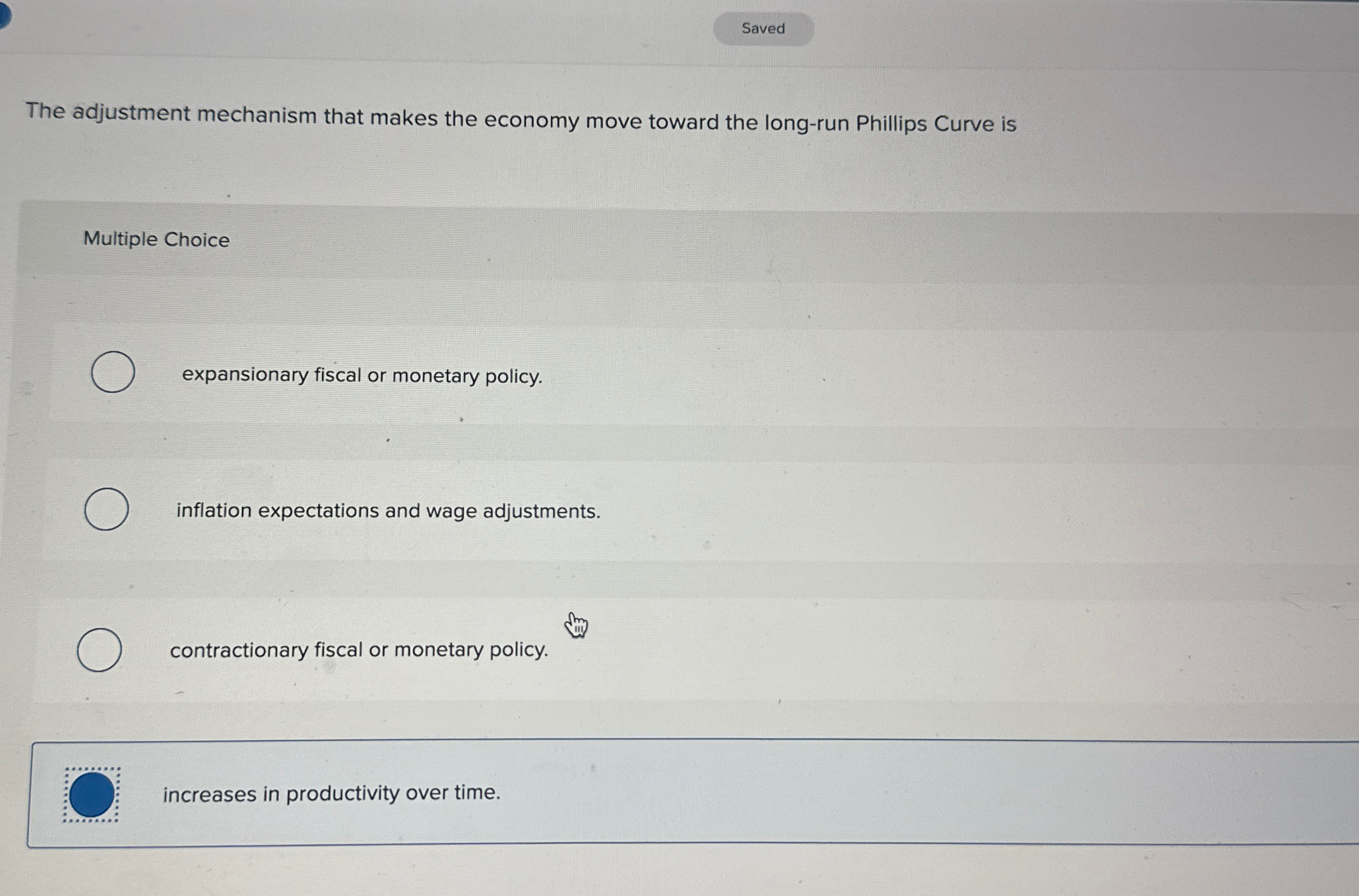  increases in productivity over time. 
