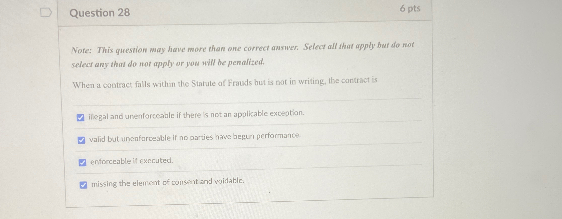  Question 28 6 pts Note: This question may have more than