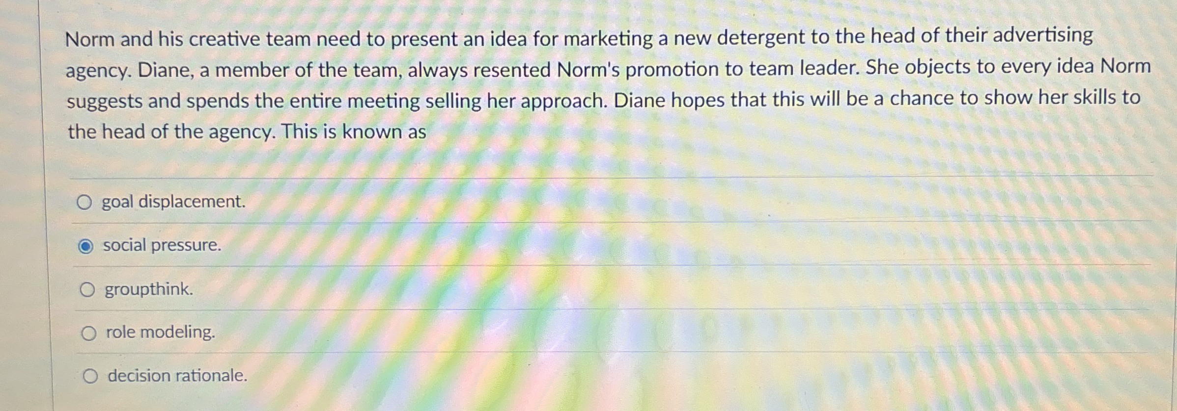  Norm and his creative team need to present an idea for