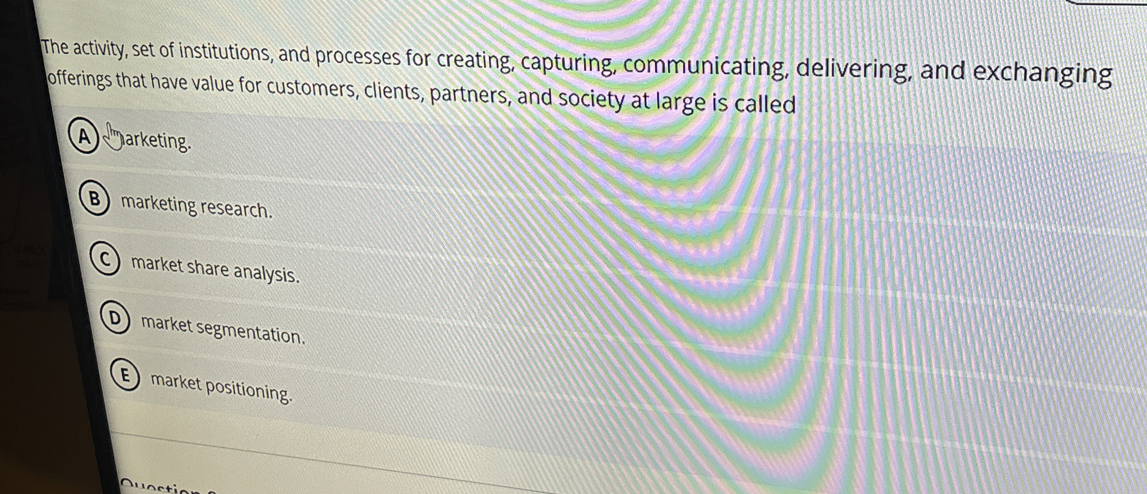  The activity, set of institutions, and processes for creating, capturing, communicating,