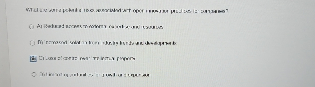  What are some potential risks associated with open innovation practices for